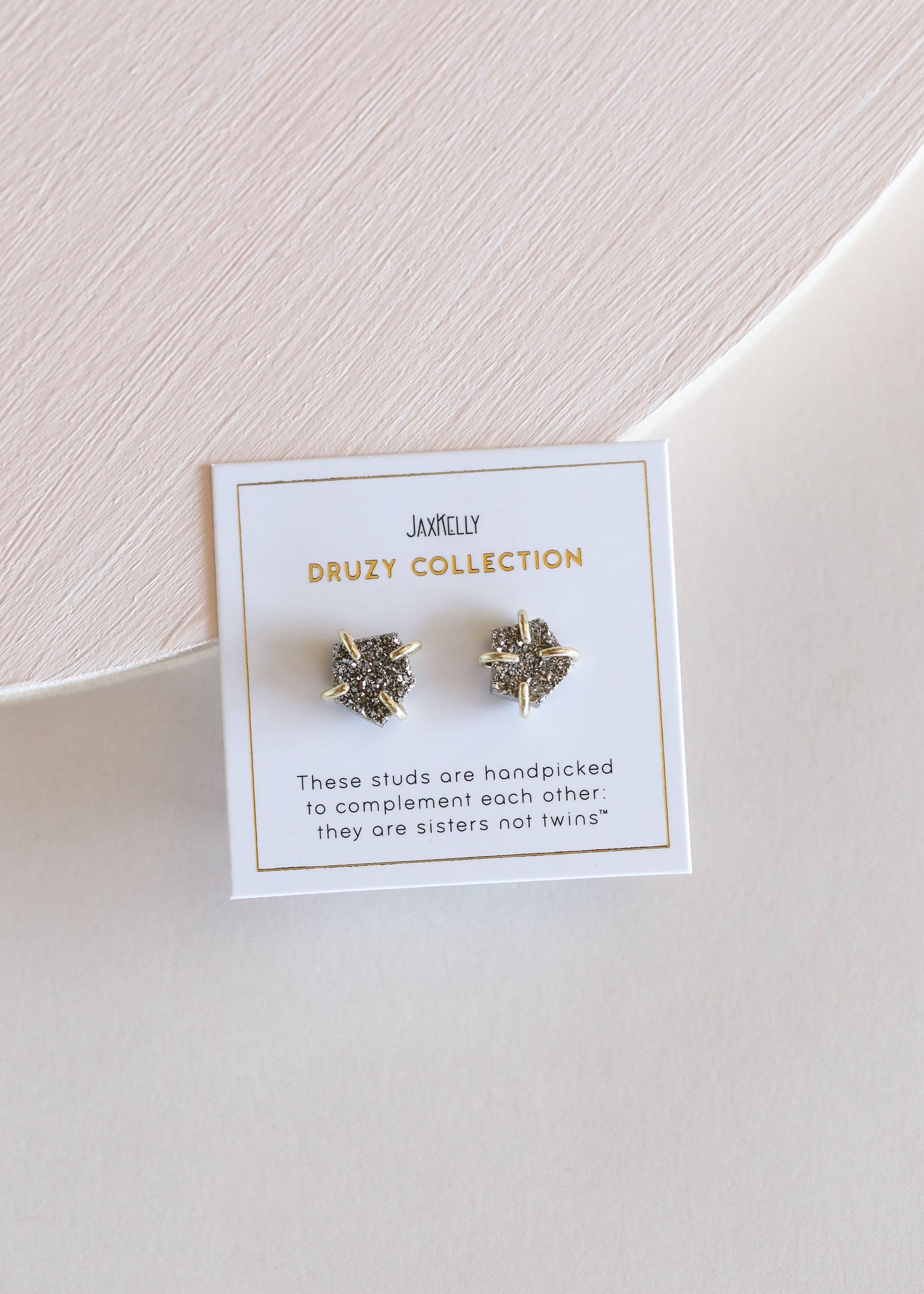 Graphite Druzy Prong Studs