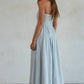 Striped Tube Strapless Flare Maxi Dress