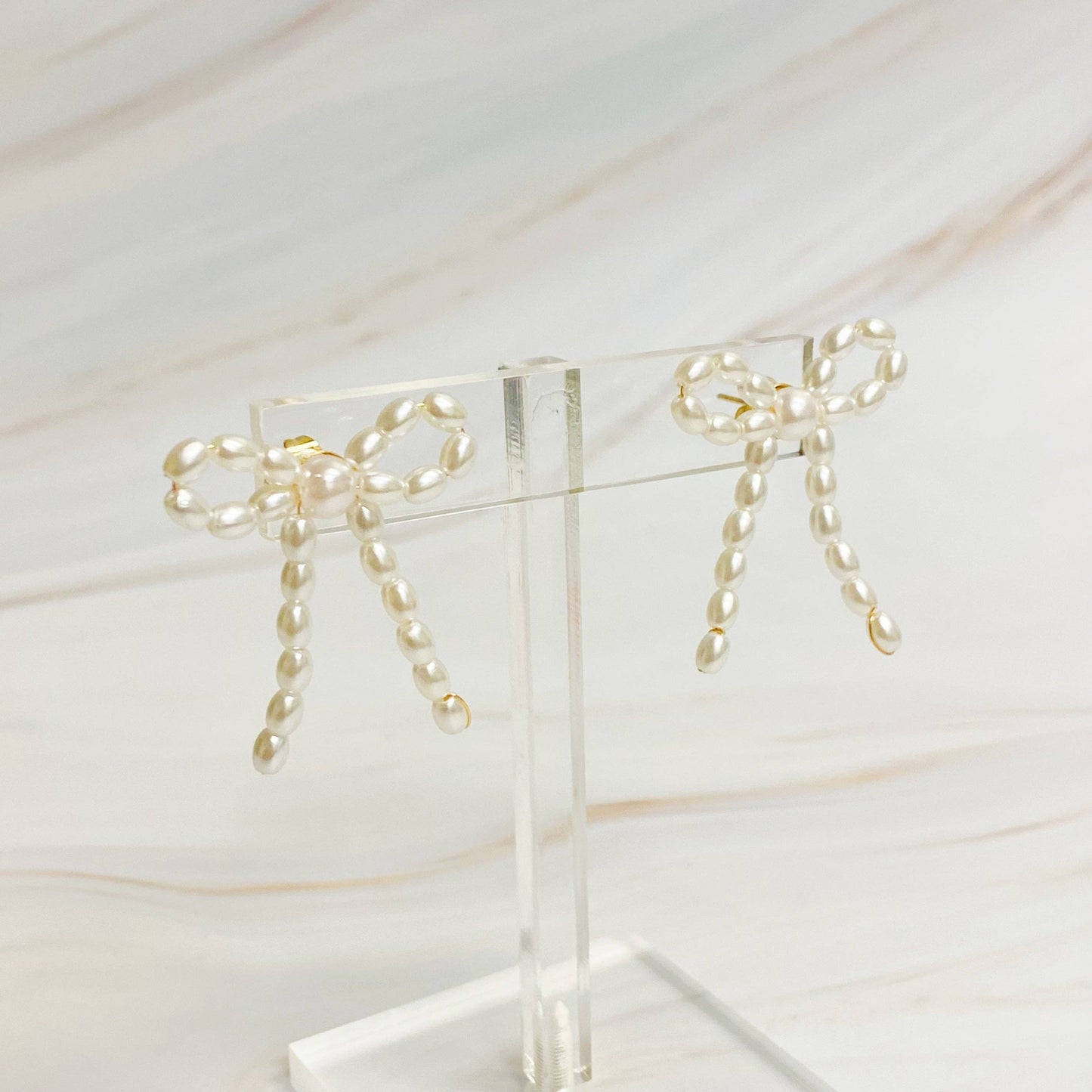 Pearl Bow Earrings