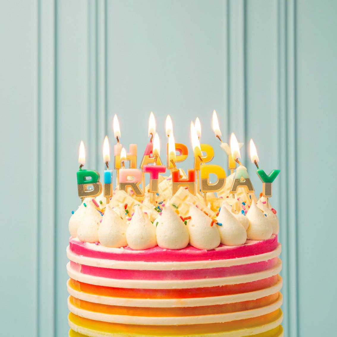 Talking Tables USA - Home, Birthday, Games & Seasonal Decor - Rainbow Happy Birthday Candles | Cake Candle |
