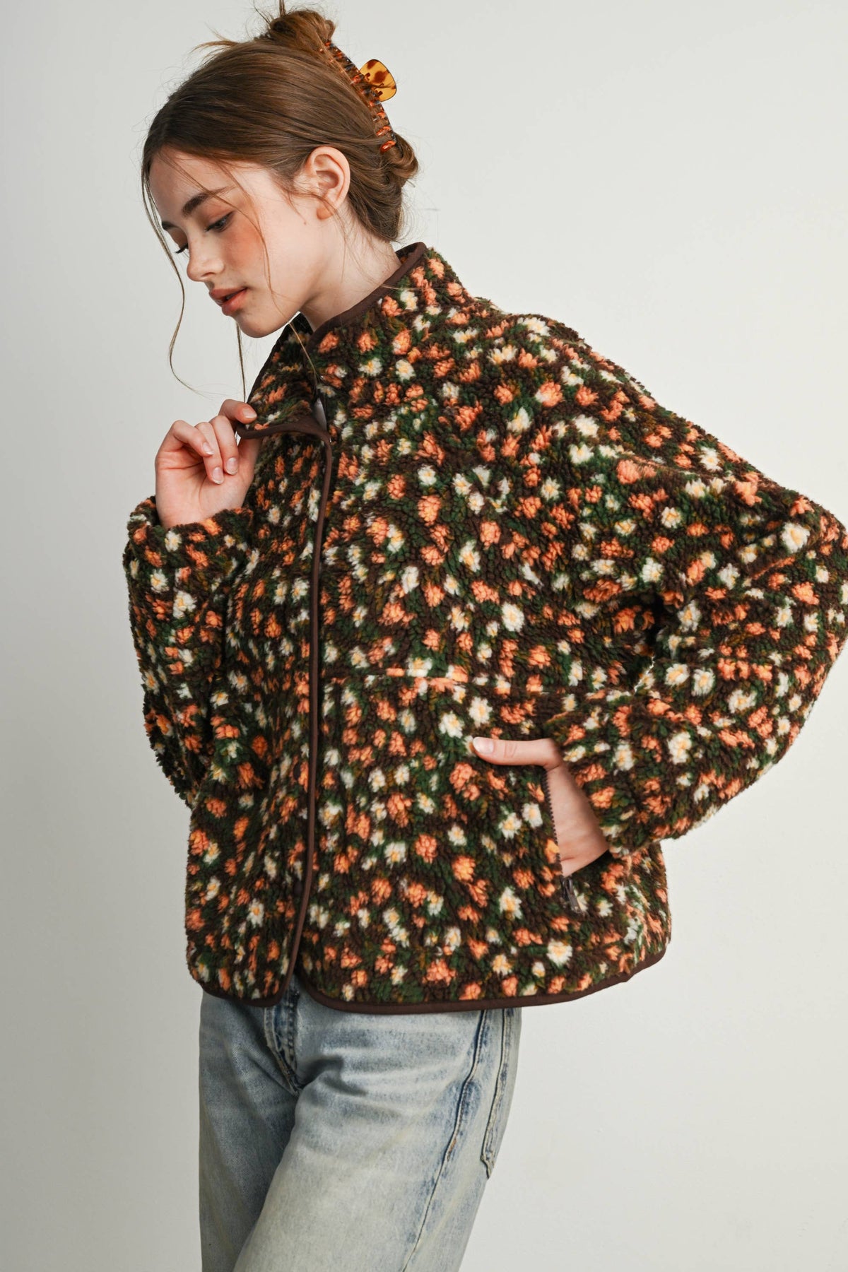 Ditsy Floral Sherpa Fleece
