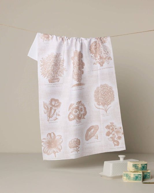 Geometry Floral Glossary Tea Towel