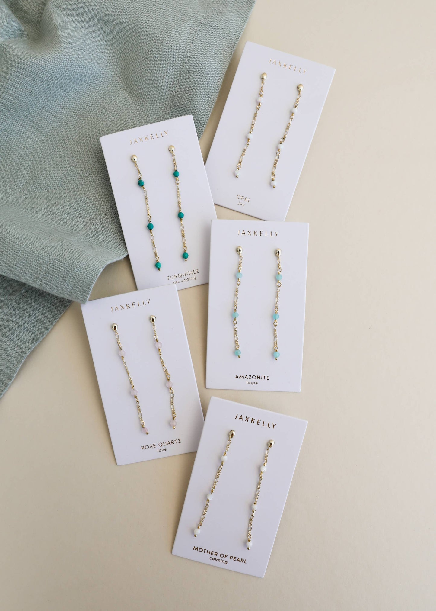 Gemstone Chain Drop Earring