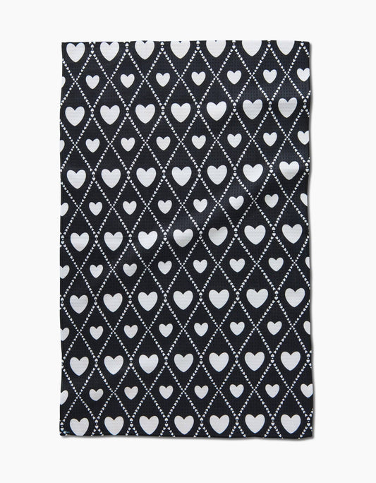 Geometry Onyx Love Lattice Luxe Hand Towel