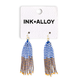 Blue & Orange Tassel Seed Bead Earrings