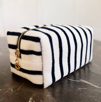 Terry Cloth Striped Pouch