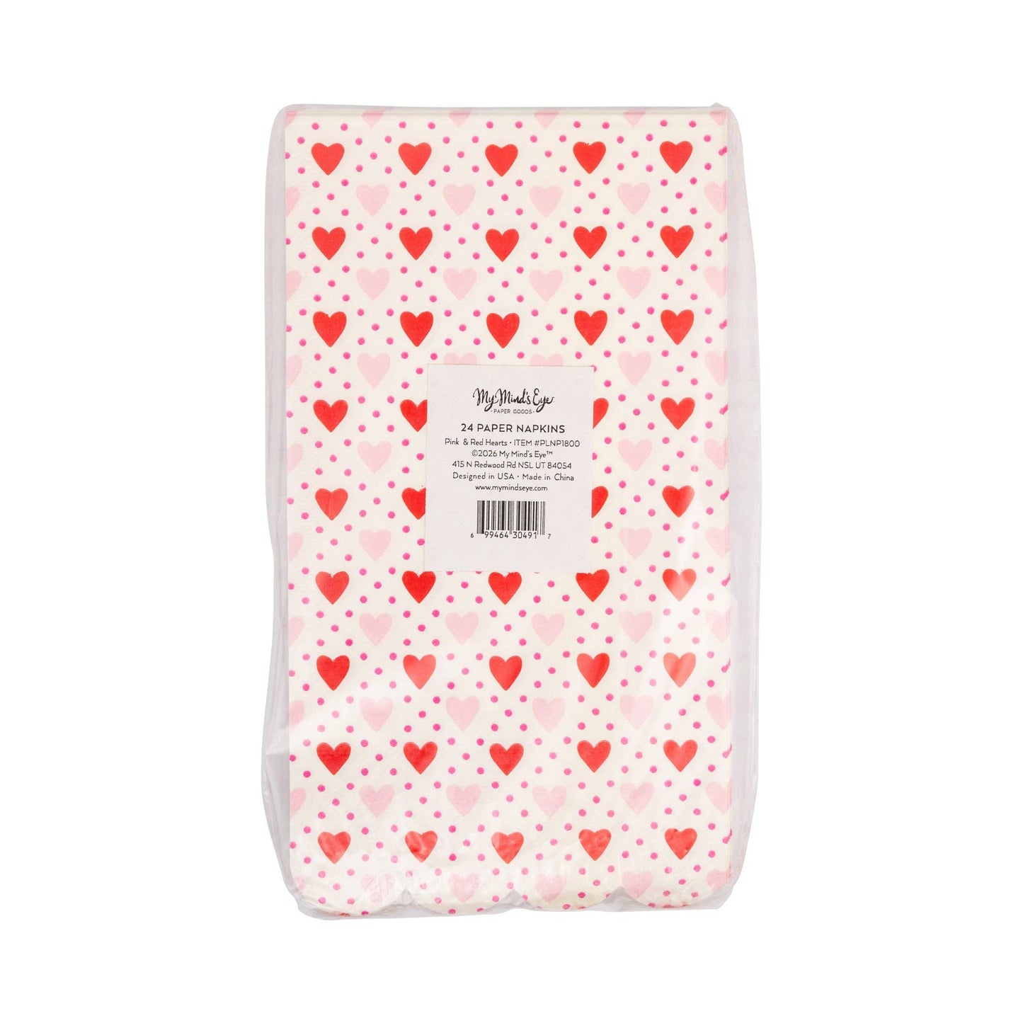 Pink and Red Hearts Paper Guest Napkins