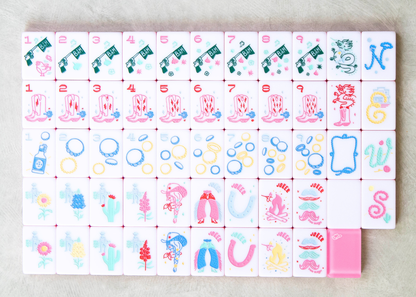 Miss Cowgirl Mahjong Set