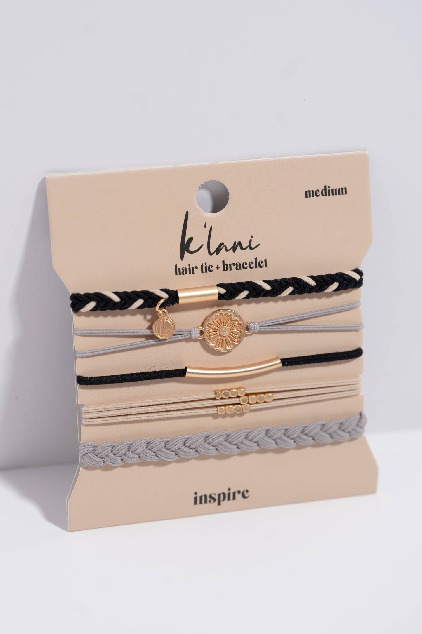 "Inspire" Flower Accent Hair Tie Bracelets