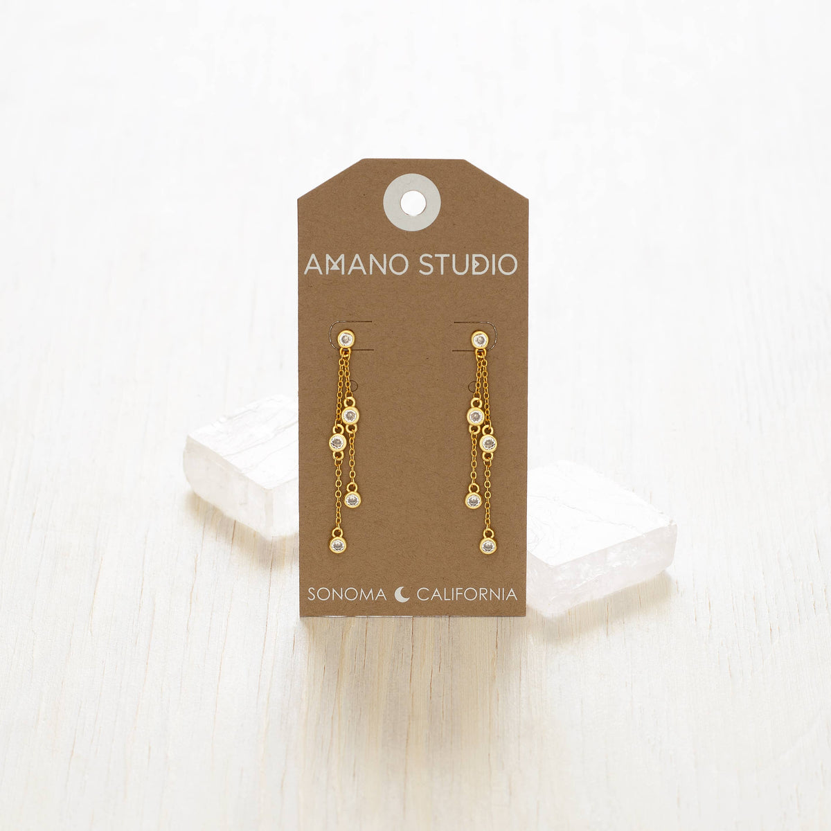 Swishy Chain Stud Drop Earrings