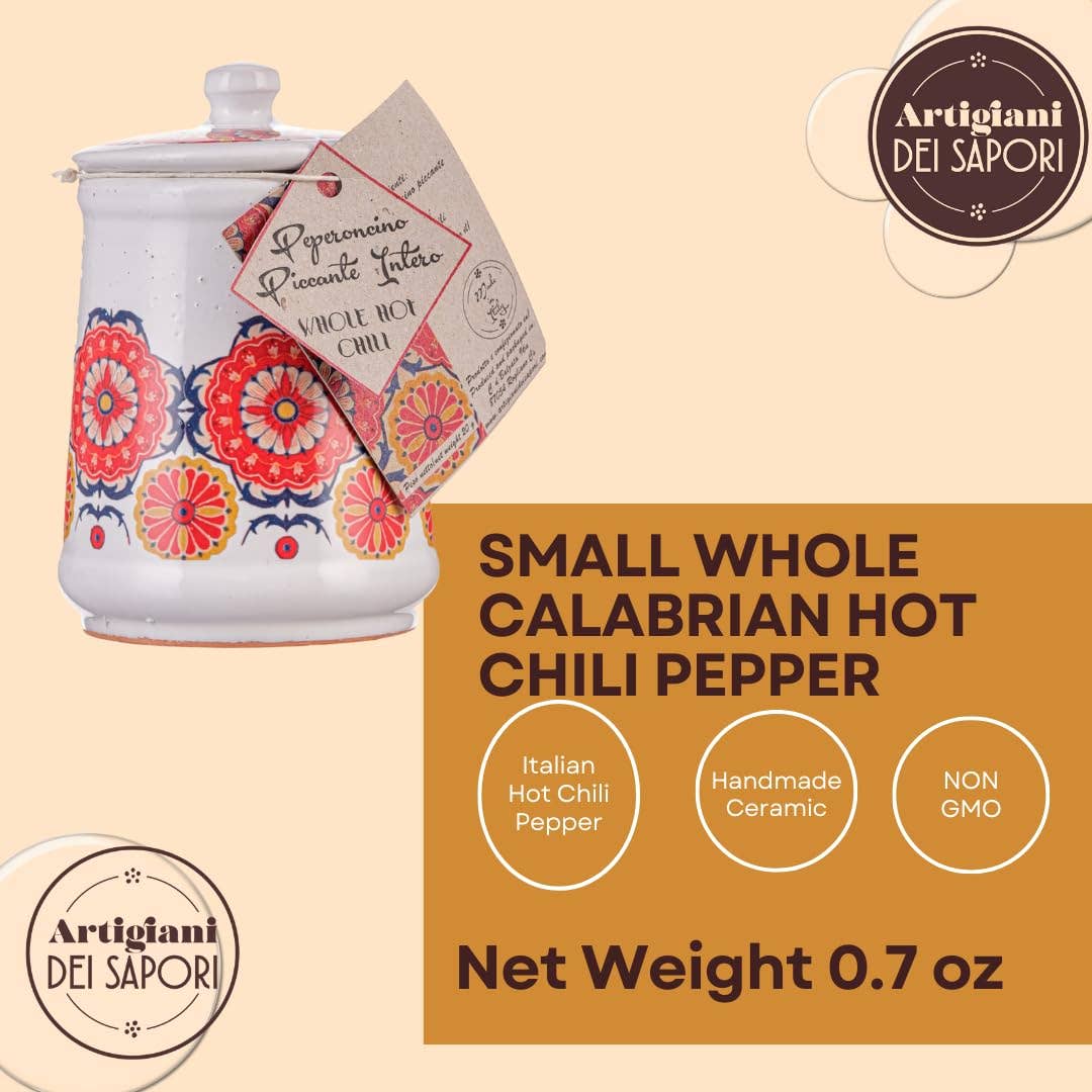 Dried Whole Hot Chili Peppers Ceramic Jar
