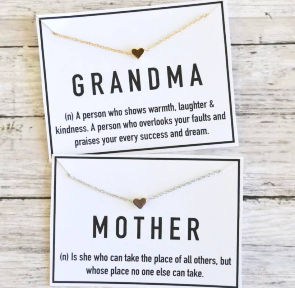 Heart Necklace + Stationary Card