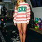 Merry Mock Neck Striped Sweatshirt