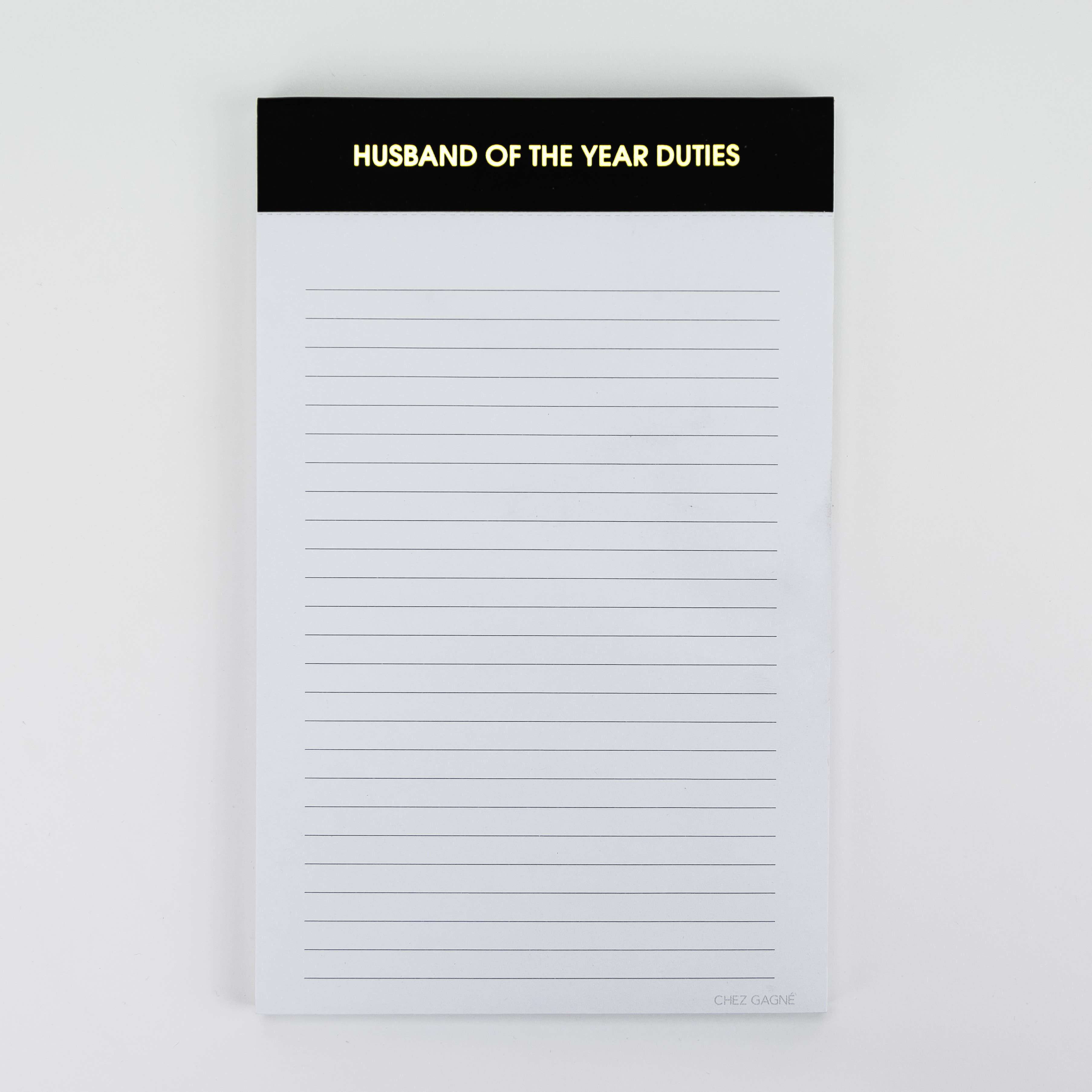 Husband of the Year Duties Notepad