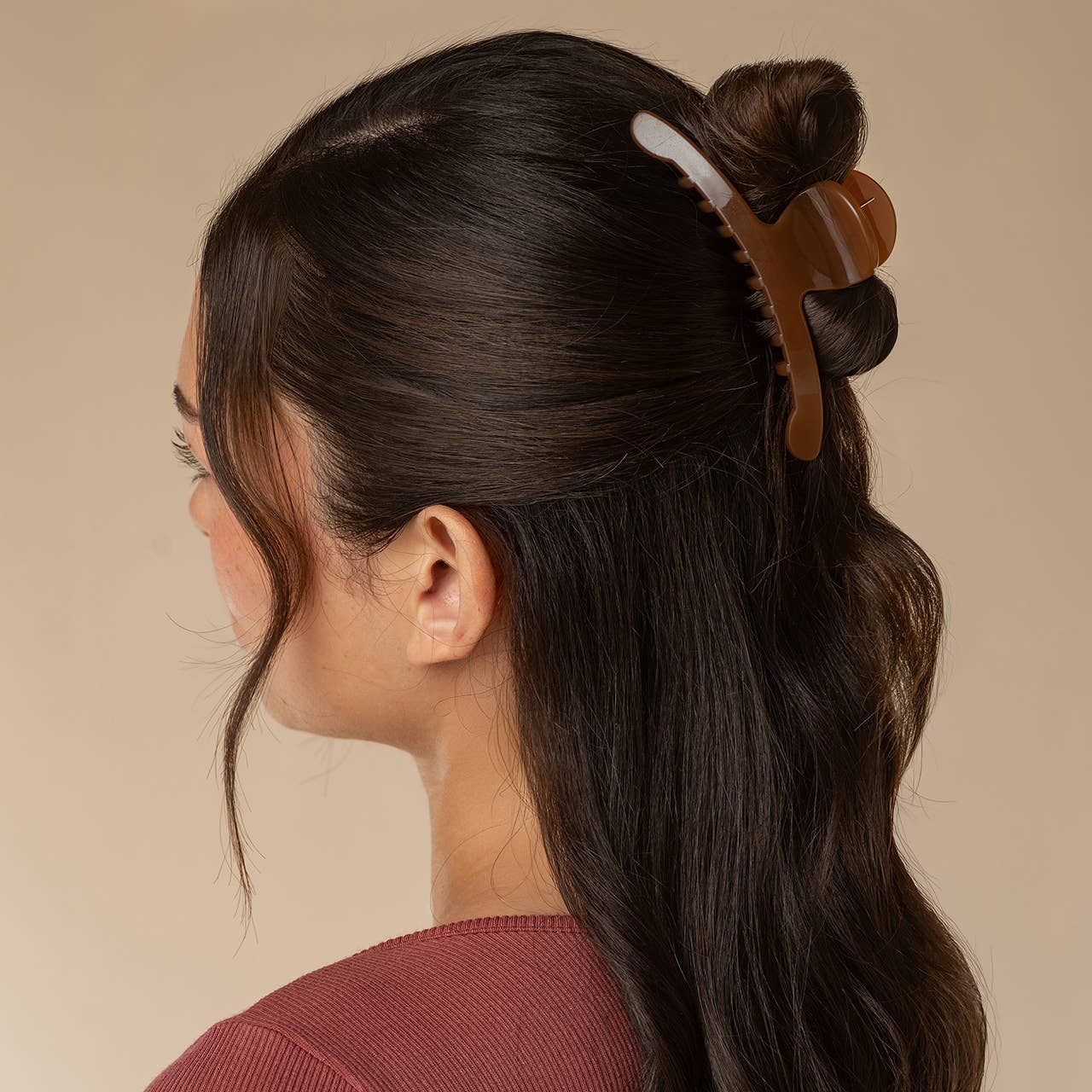 Kitsch Mocha Large Arched Clip