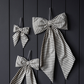 Striped Charcoal & Gold Fabric Bow