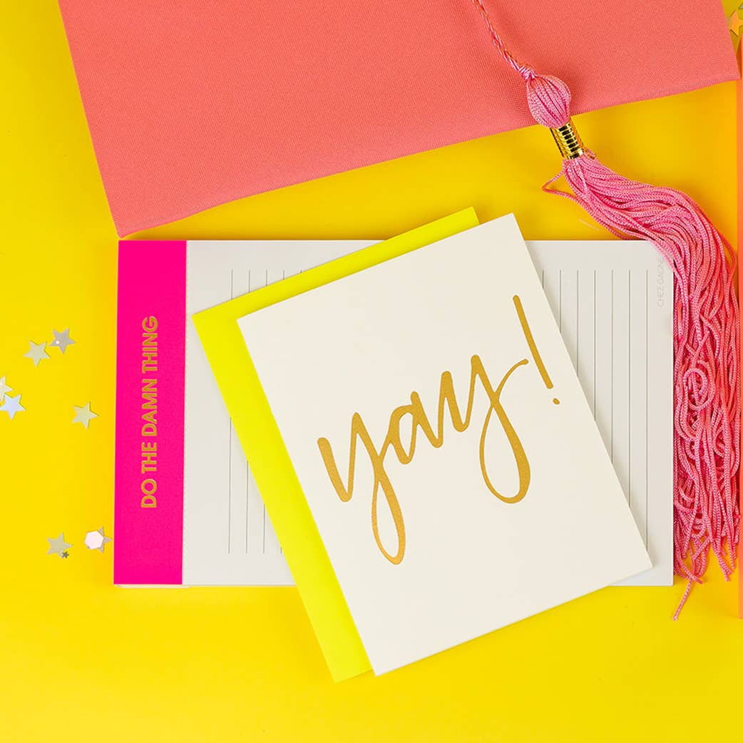 Yay! Letterpress Greeting Card