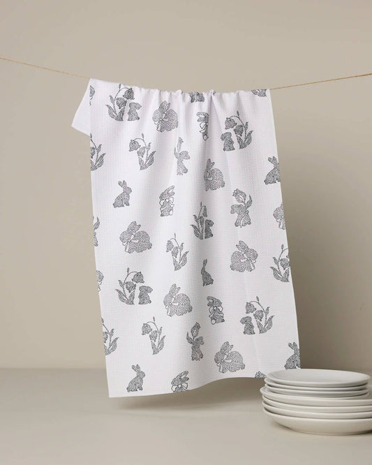 Geometry Bunny Dots Tea Towel