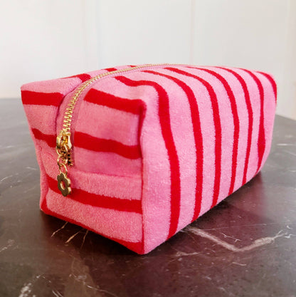 Terry Cloth Striped Pouch
