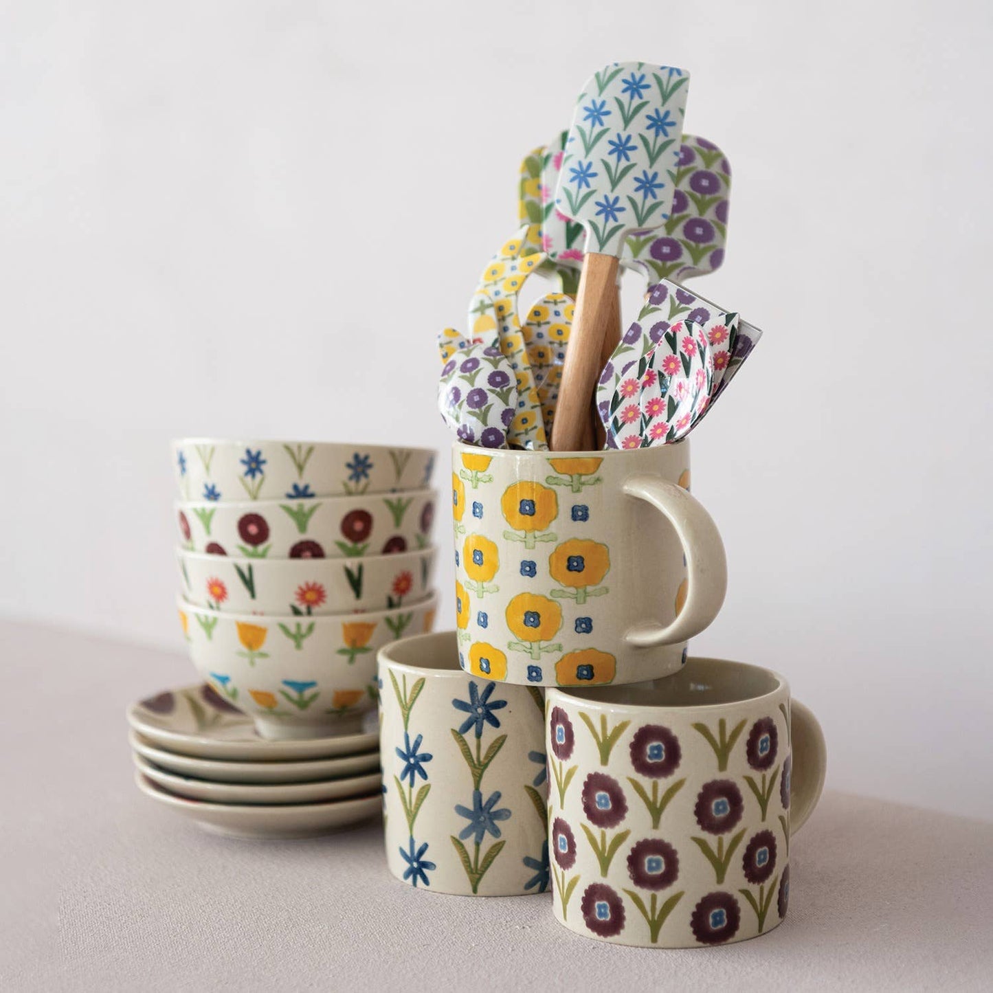 Floral Stoneware Mug