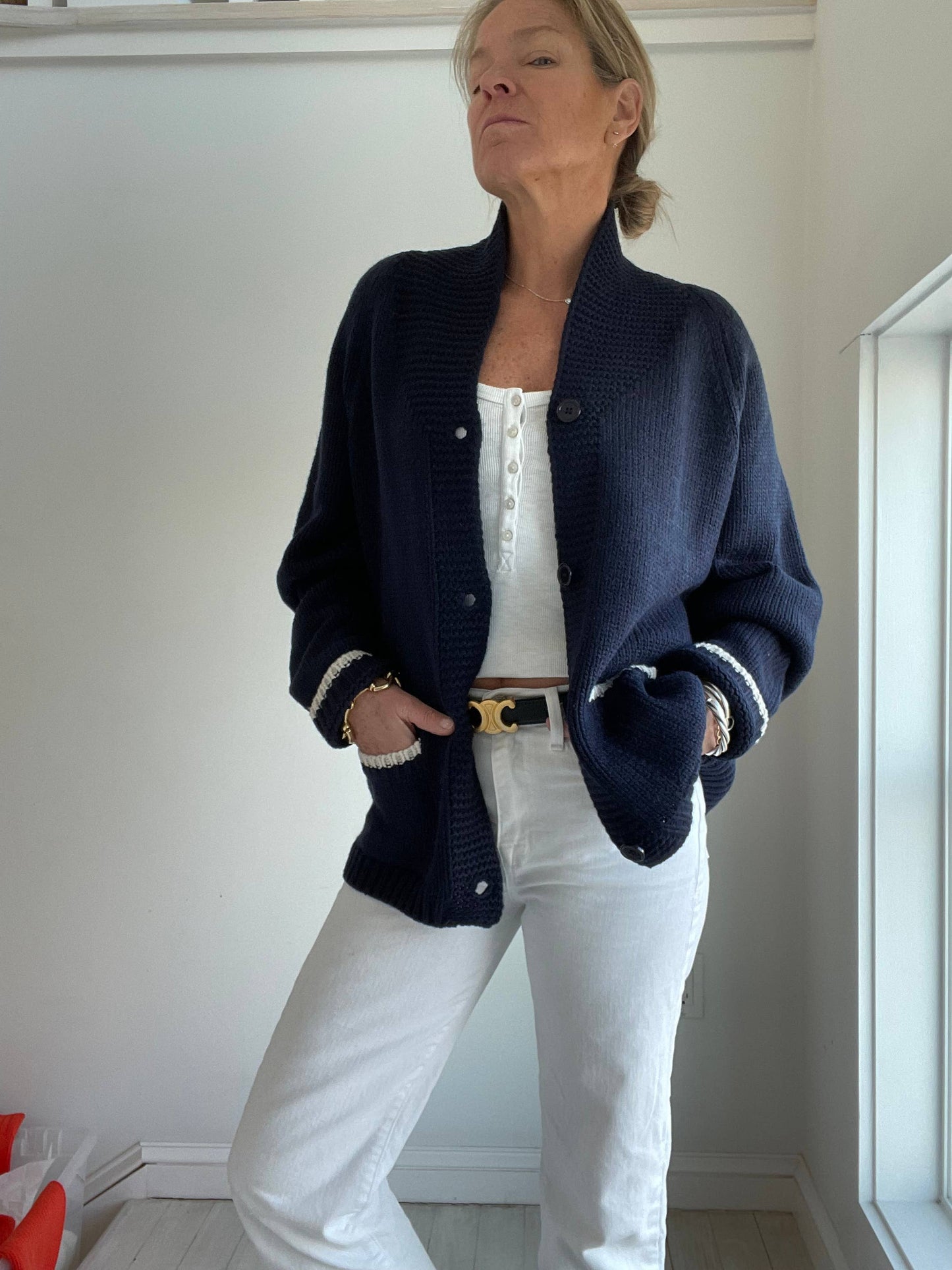 Varsity Chunky Anchor Cardigan