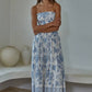 Floral Smocked Strapless Midi