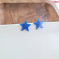 Blue Glitter Star Studs