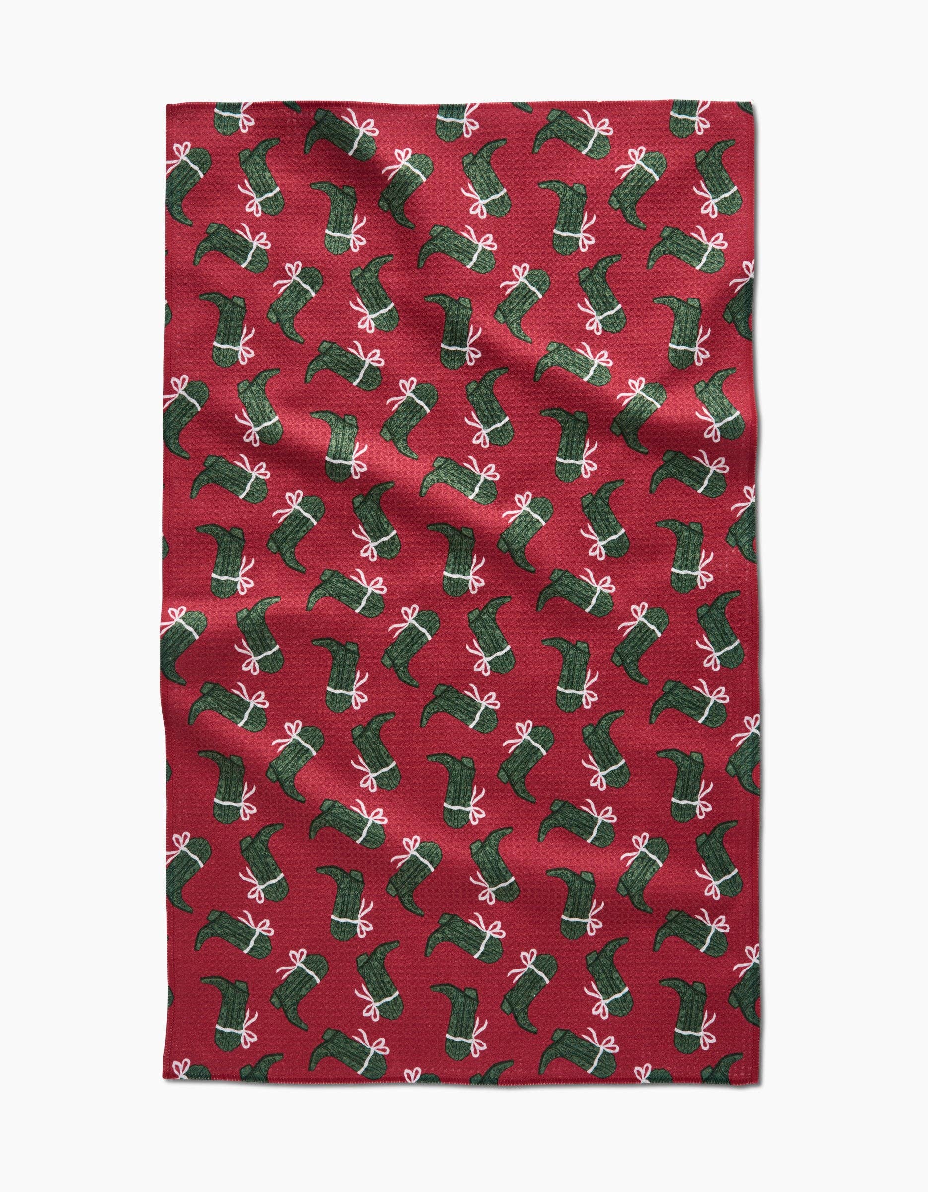 Geometry Merry Boots Tea Towel