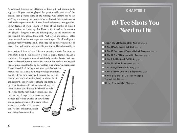 The Golf Bucket List Book