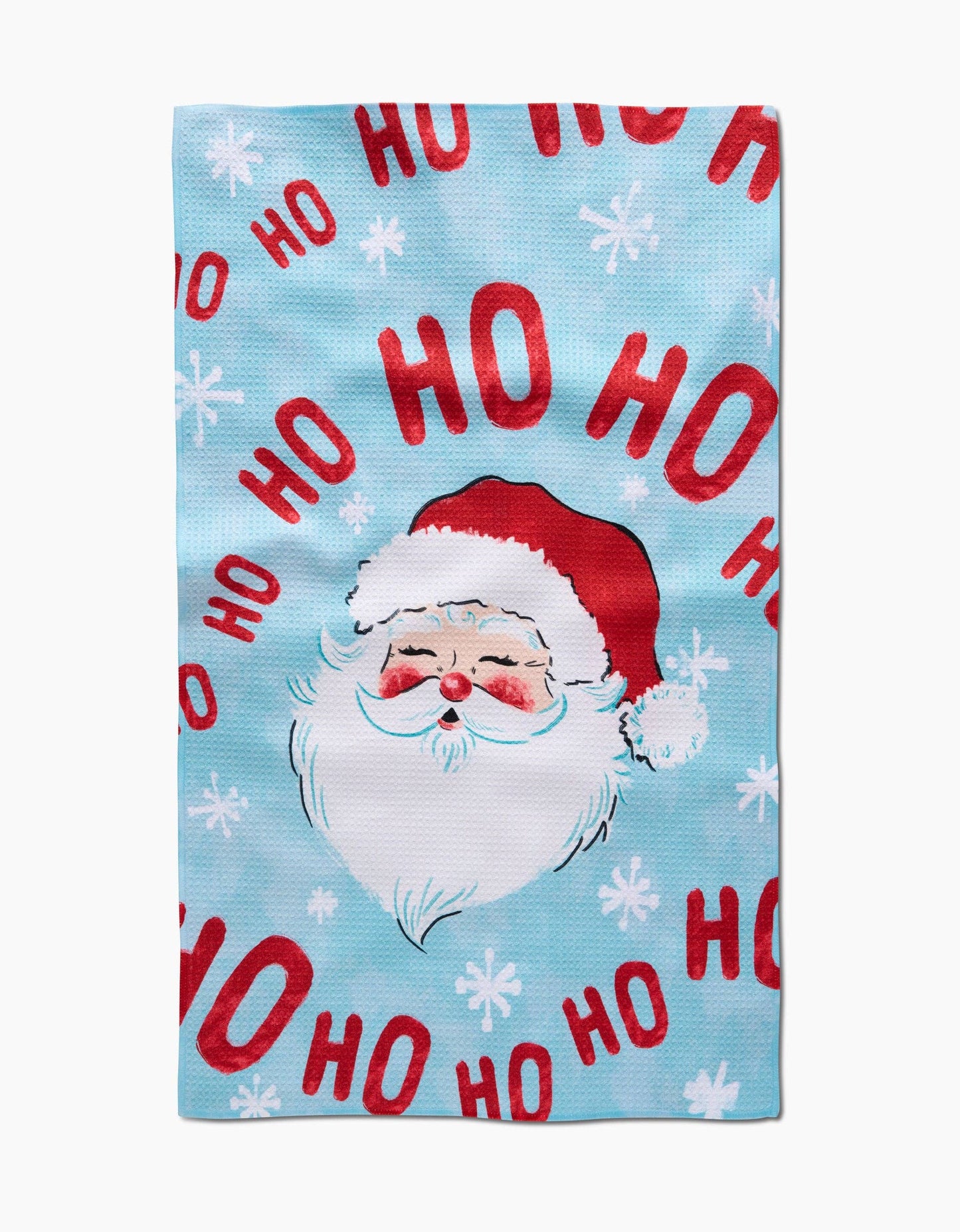 Geometry Merry Santa Claus Tea Towel