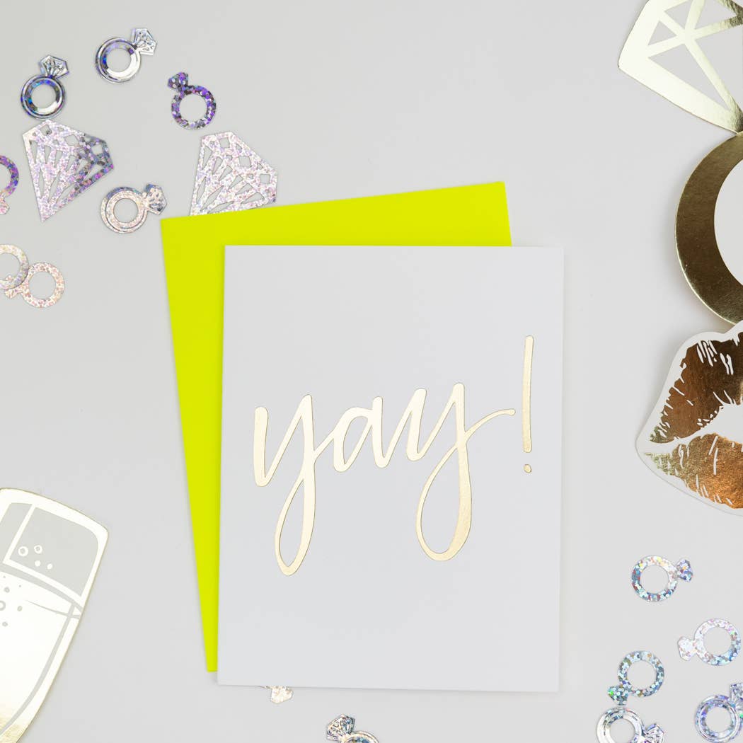 Yay! Letterpress Greeting Card