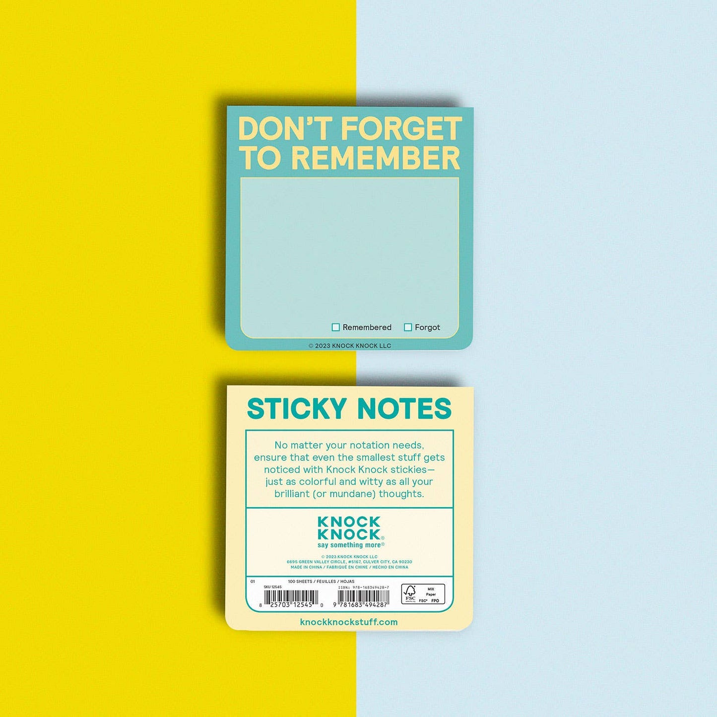 Don’t Forget to Remember Sticky Note (Pastel Version)