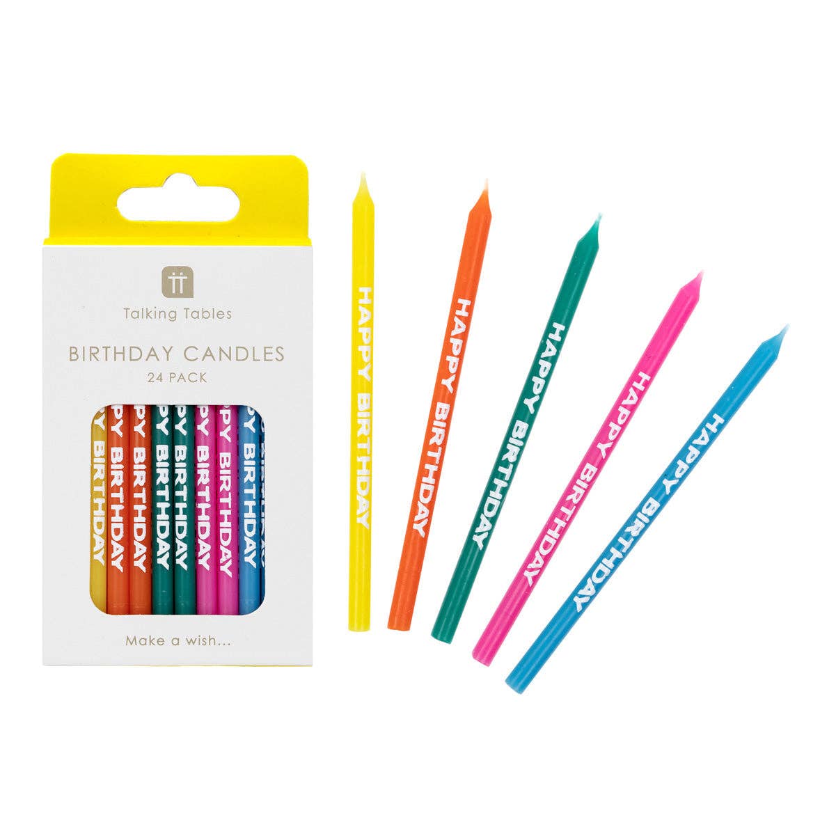 Multicolor Happy Birthday Candles - 24 Pack