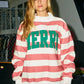 Merry Mock Neck Striped Sweatshirt