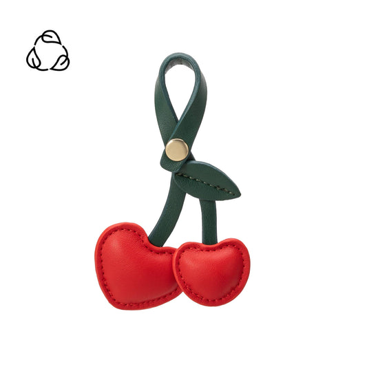 Recycled Vegan Cherry Bag Charm