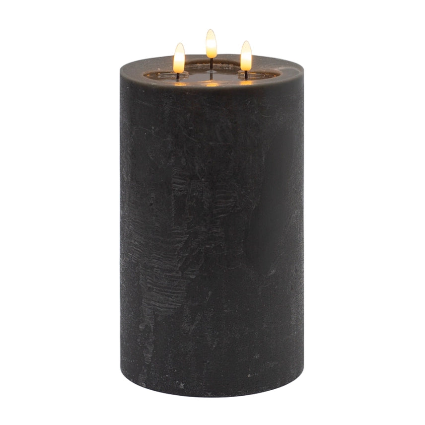 Frost Gray Flameless Pillar Candle