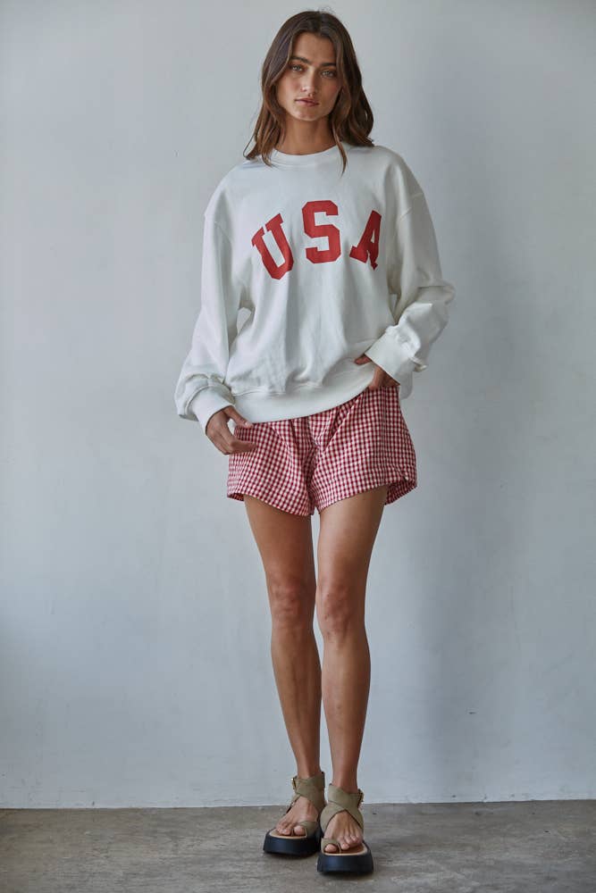 French Terry Crew USA Pullover