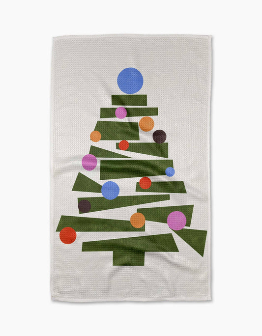 Geometry Modern Festive Tree Tea Towel