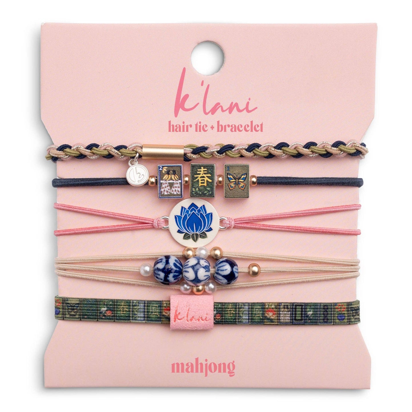 "Mahjong" Accent Hair Tie Bracelets