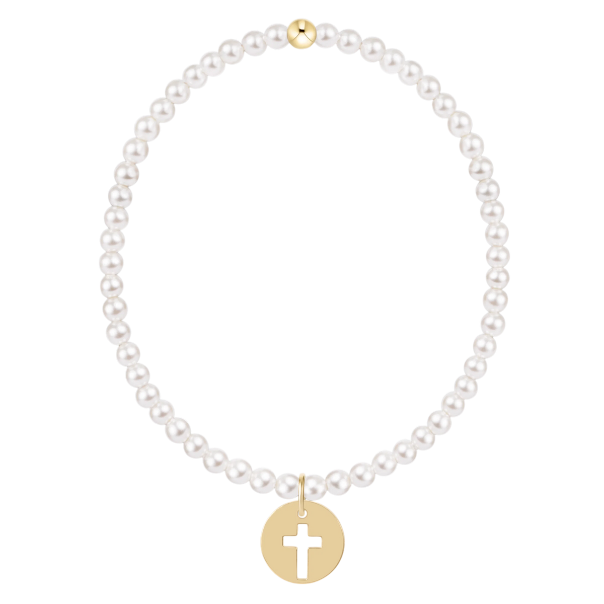 enewton Classic Pearl 3mm Bracelet - Blessed Gold Disc