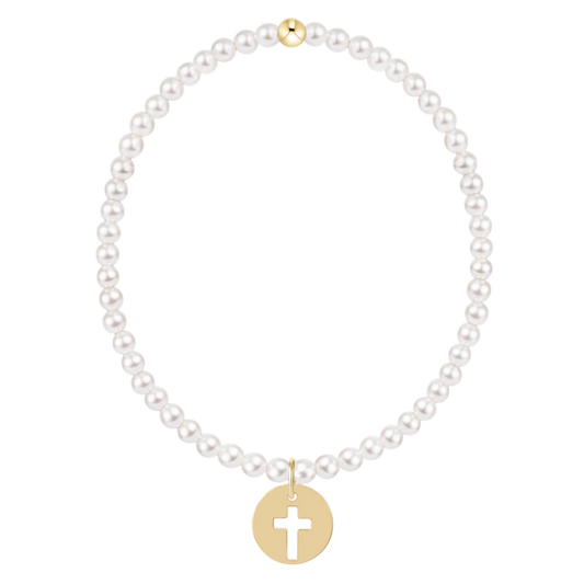 enewton Classic Pearl 3mm Bracelet - Blessed Gold Disc