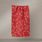 Geometry Red Holiday Lights Bar Towel
