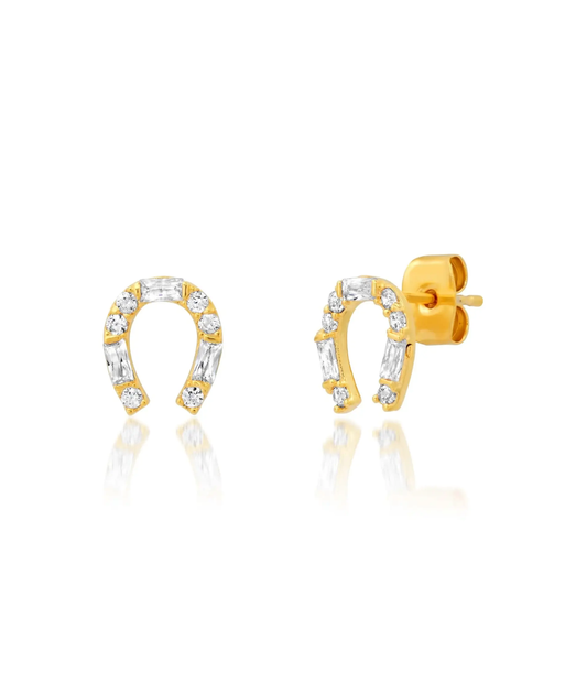 Baguette Horseshoe Studs