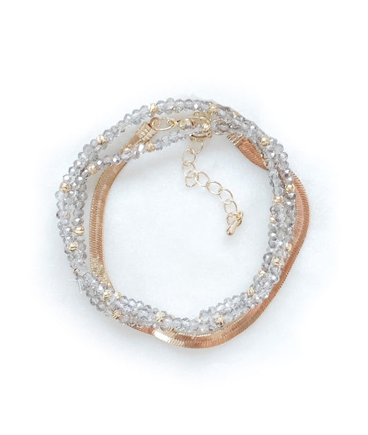 Glass Bead + Herringbone Bracelets