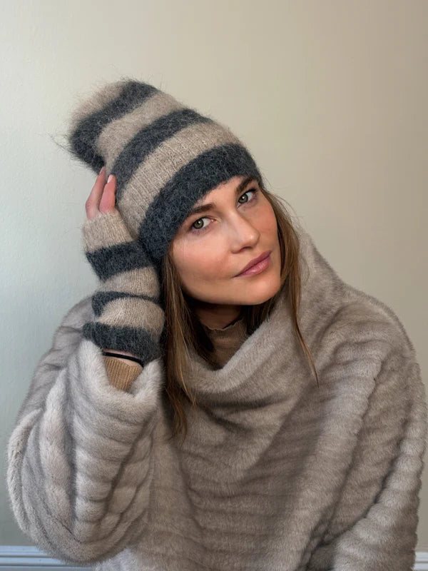 Alpaca Colorblock Knit Hat
