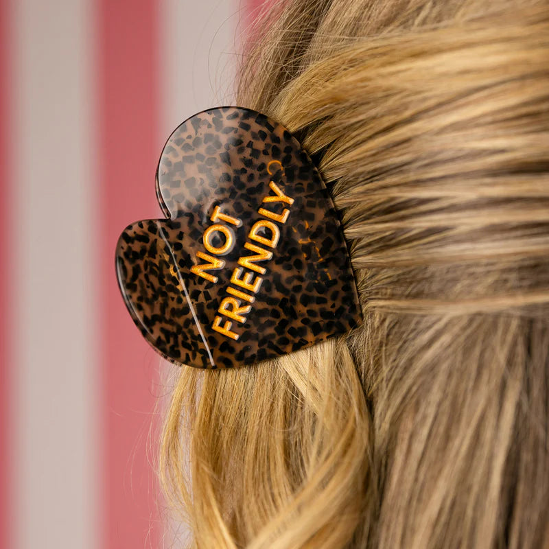 Not Friendly Heart Hair Clip