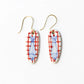 Danielle Oval Plaid Fish Ceramic Earrings