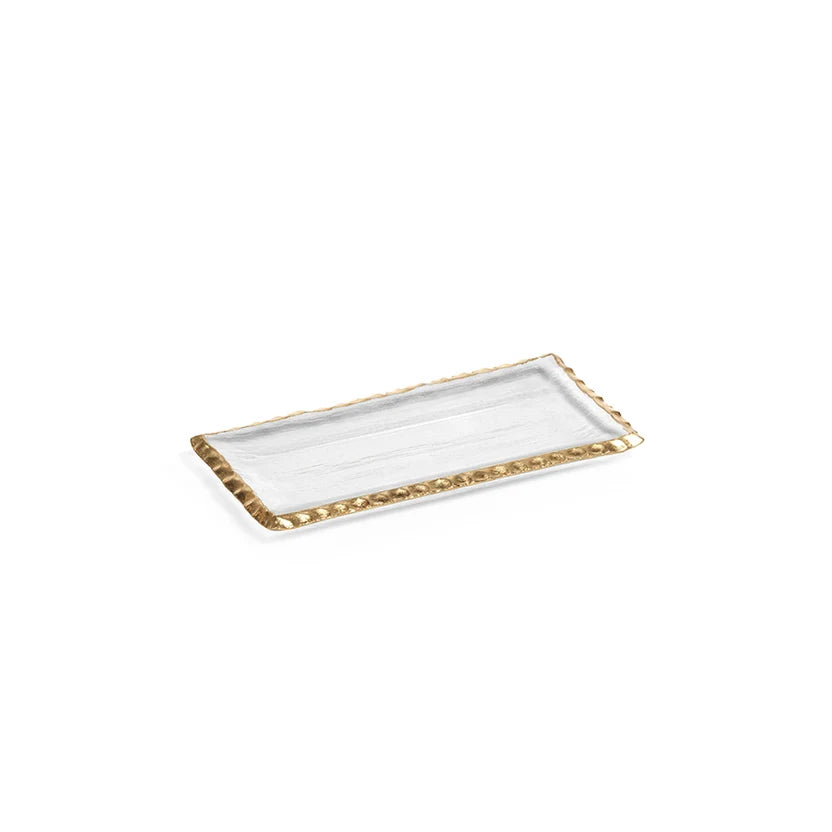 Gold Rimmed Rectangular Tray