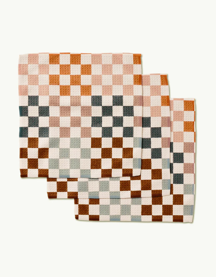 Geometry Autumn Checkers Dishcloth Set