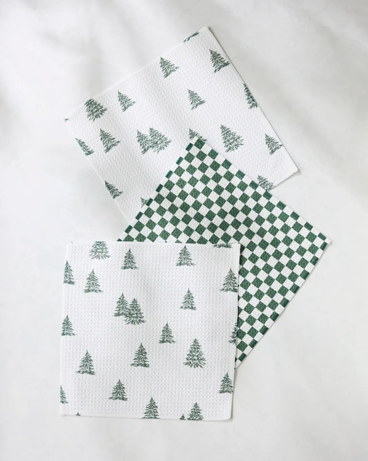 Geometry Claret Dishcloth Set